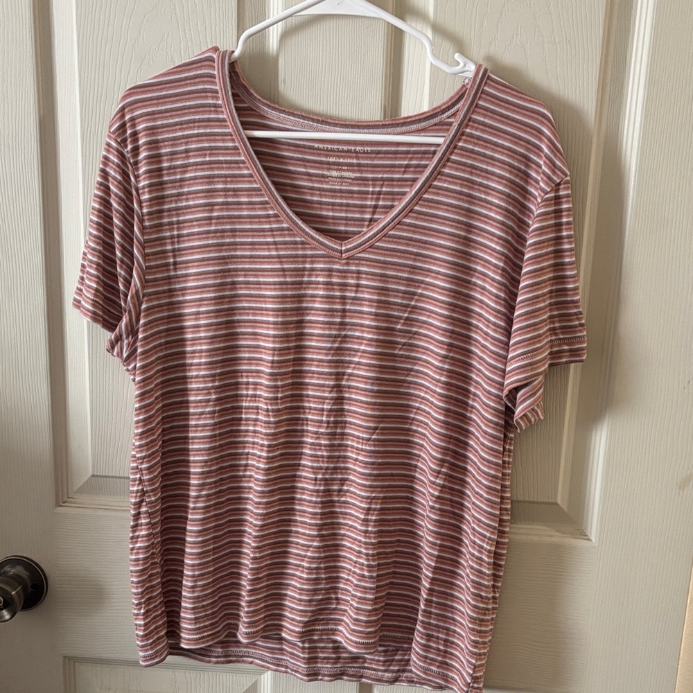 Striped V-Neck Women's Top